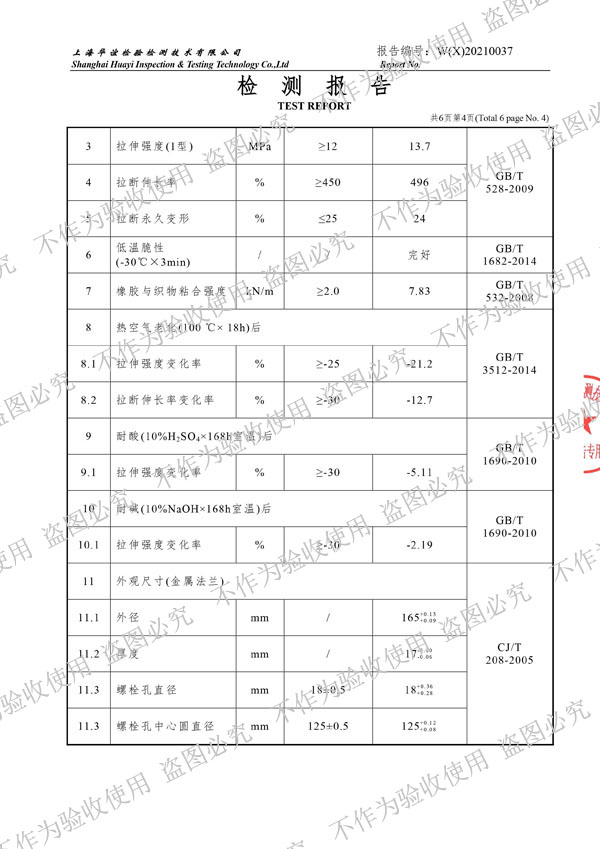 【核電水電資質(zhì)】可曲撓橡膠接頭物料性能試驗(yàn)檢測報(bào)告 【核電水電資質(zhì)】可曲撓橡膠接頭物料性能試驗(yàn)檢測報(bào)告